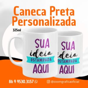 Caneca Branca Total Personalizada, em Porcelana 325ml