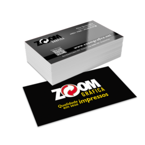 Cartões de Visita 4x1, Papel Couchê 250g, Impressão 4x1 (Frente e Verso P&B)