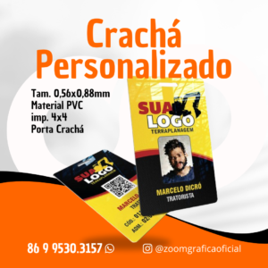 Crachá Personalizado 4x4 (Frente e Verso)